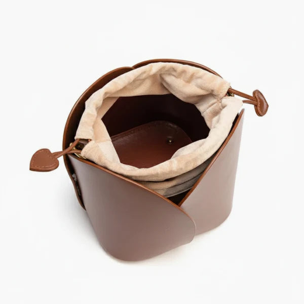 VICIDERCI Althea vegan leather bucket bag inside view