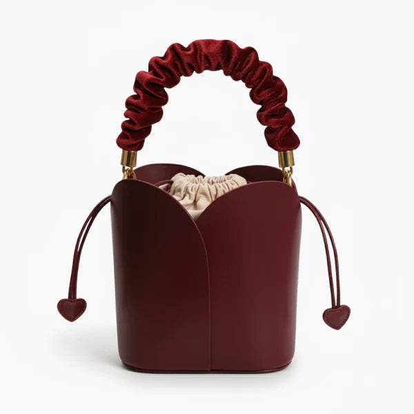 VICIDERCI Althea vegan leather bucket bag in wine red