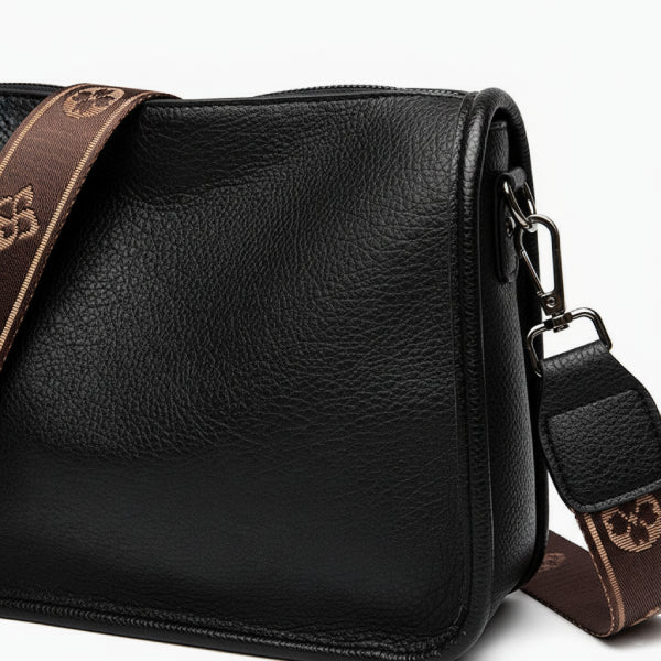 VICIDERCI Auralis vegan leather crossbody bag in black detail view