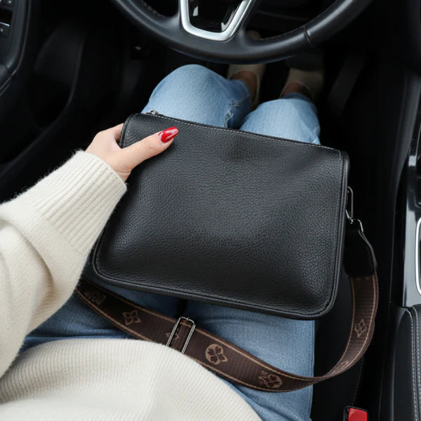 VICIDERCI Auralis vegan leather crossbody bag in black model view