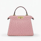 VICIDERCI Aurora woven vegan leather satchel bag in pink