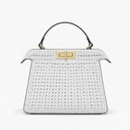 VICIDERCI Aurora woven vegan leather satchel bag in white