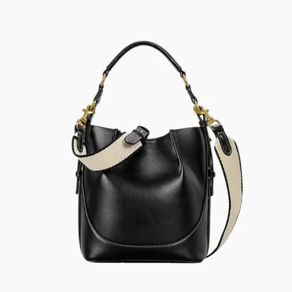 VICIDERCI Calypso canvas with vegan leather trim crossbody bag in black
