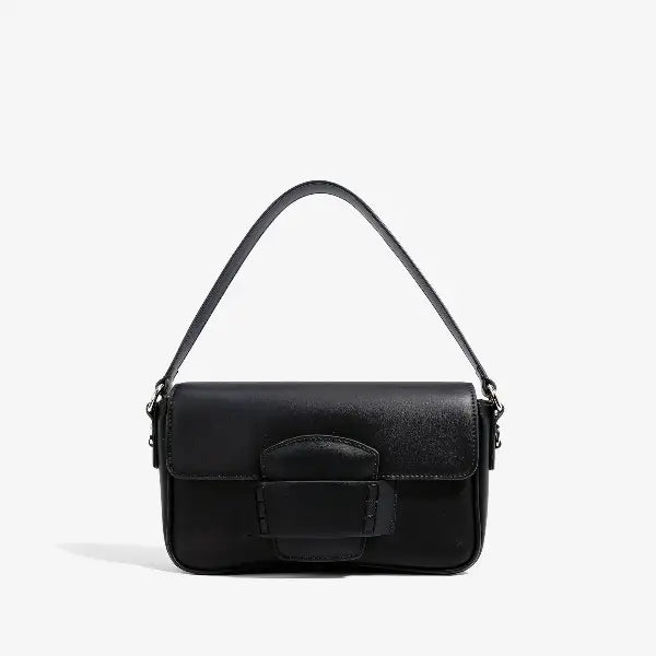 VICIDERCI Faelina genuine cowhide shoulder bag in black
