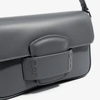 VICIDERCI Faelina genuine cowhide shoulder bag in gray detail view