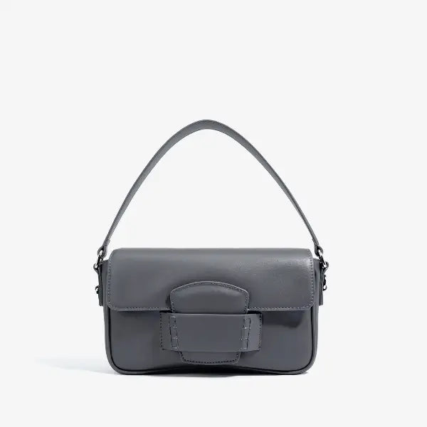 VICIDERCI Faelina genuine cowhide shoulder bag in gray