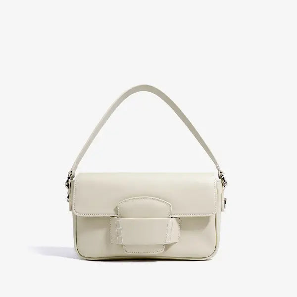 VICIDERCI Faelina genuine cowhide shoulder bag in off white