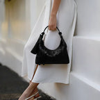 VICIDERCI Ismara genuine leather hobo bag in black model view