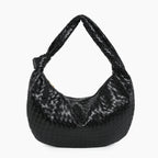 VICIDERCI Maris woven vegan leather hobo bag in black