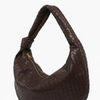 VICIDERCI Maris woven vegan leather hobo bag in coffee detail view
