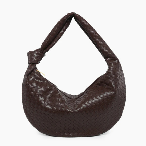 VICIDERCI Maris woven vegan leather hobo bag in coffee