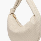 VICIDERCI Maris woven vegan leather hobo bag in off white detail view