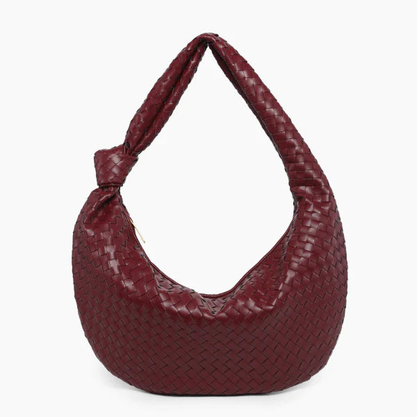 VICIDERCI Maris woven vegan leather hobo bag in wine red