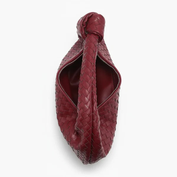 VICIDERCI Maris woven vegan leather hobo bag inside view