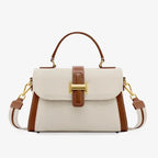 VICIDERCI Valora TOGO pebble-grain genuine cowhide satchel bag in off white