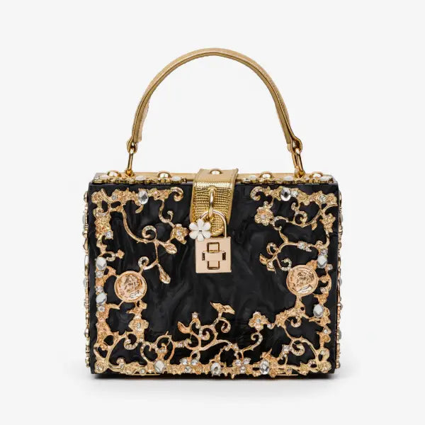VICIDERCI Zephyra high-gloss acrylic evening bag in black