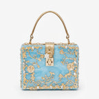 VICIDERCI Zephyra high-gloss acrylic evening bag in blue