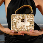 VICIDERCI Zephyra high-gloss acrylic evening bag in white model view